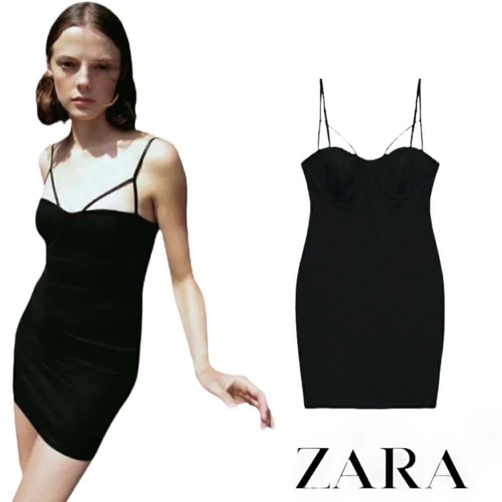 ZARA | Black | FITTED MINI DRESS